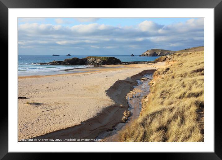 View from dunes (Constantine Bay) Framed Mounted Print by Andrew Ray