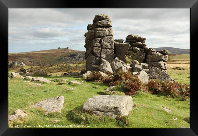Hound Tor view (Dartmoor) Framed Print by Andrew Ray