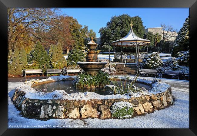 Winter at Victoria Gardens (Truro) Framed Print by Andrew Ray