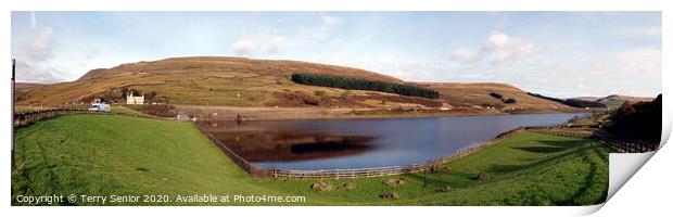 Panorama Woodhead Reservoir, Derbyshire Peak Distr Print by Terry Senior