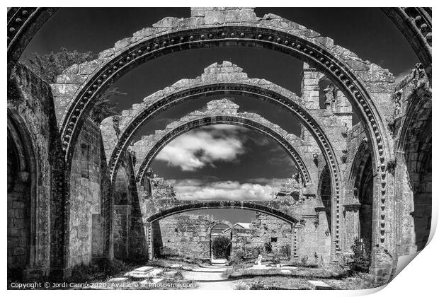 Ruins of Sta. Maria de Dozo - Galicia Print by Jordi Carrio