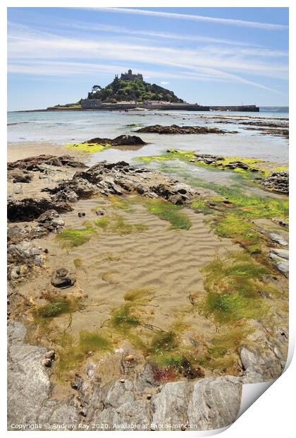 Mid-Tide St Michaels Mount Print by Andrew Ray