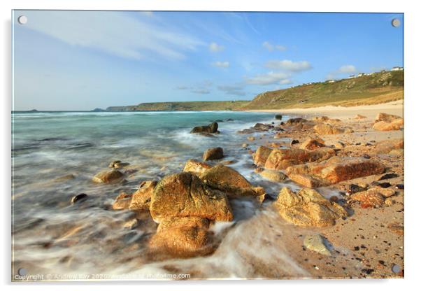 Across the beach (Sennen) Acrylic by Andrew Ray