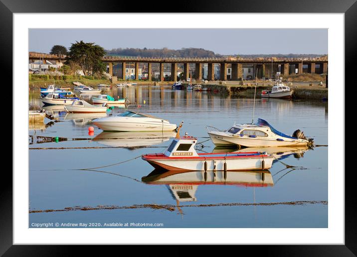 Boats at Hayle Framed Mounted Print by Andrew Ray