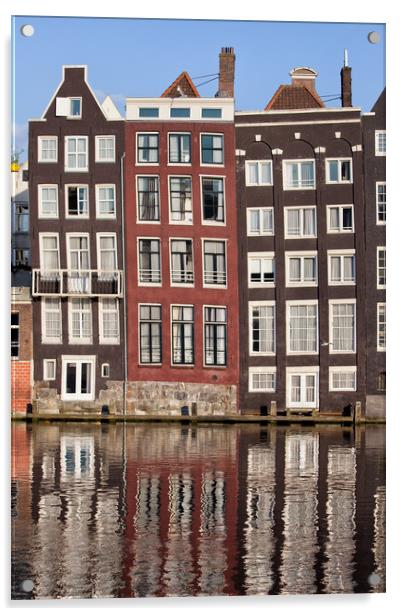 Row Houses in Amsterdam Acrylic by Artur Bogacki