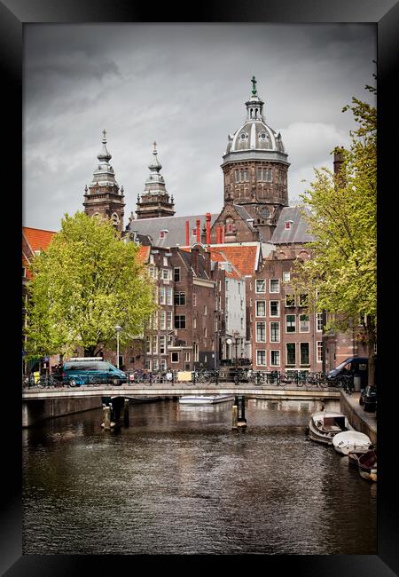 City of Amsterdam in Netherlands Framed Print by Artur Bogacki