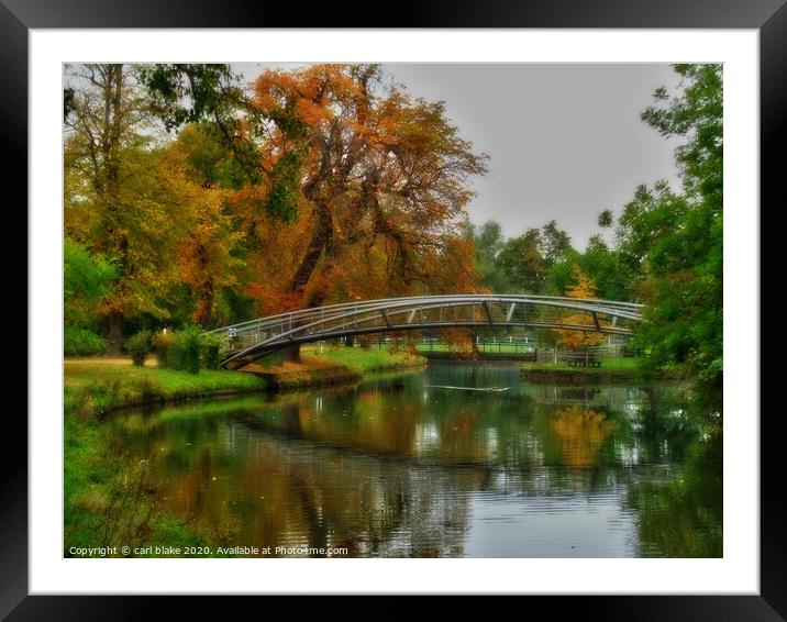 autumn reflection Framed Mounted Print by carl blake