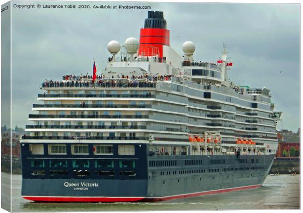 Cruise Liner Queen Victoria at Liverpool Canvas Print by Laurence Tobin