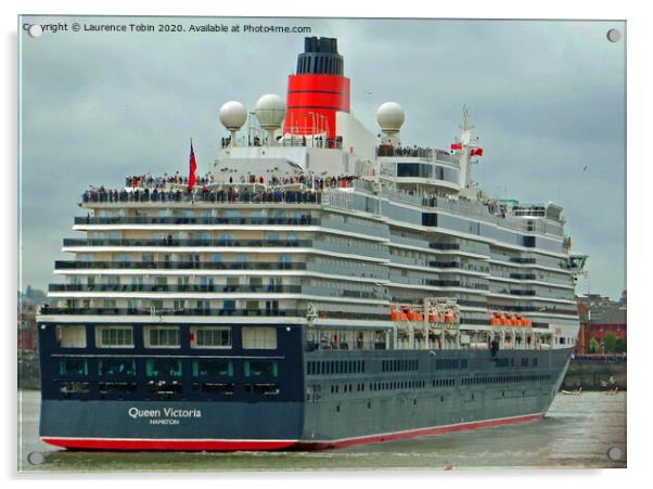 Cruise Liner Queen Victoria at Liverpool Acrylic by Laurence Tobin