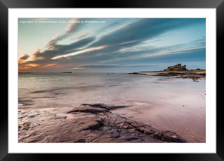 Bamburgh Castle From the beach Framed Mounted Print by David Preston