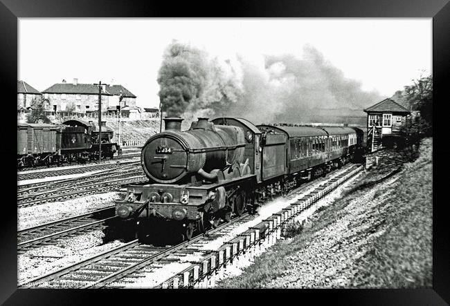 GWR Castle pounds through Acton Framed Print by David Mather