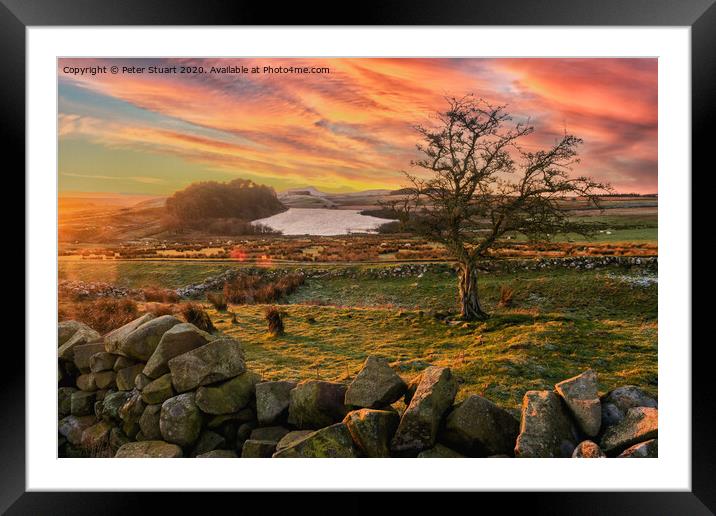 Hadrians Wall from Once Brewed Framed Mounted Print by Peter Stuart