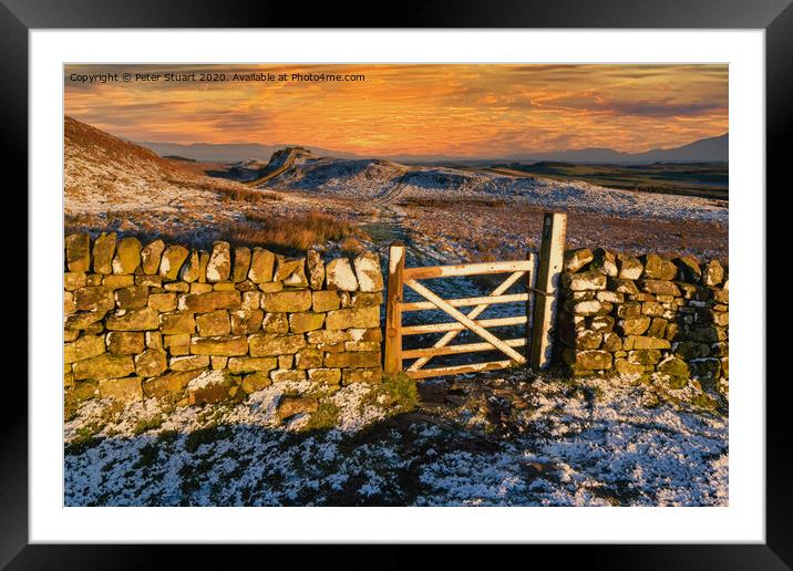 Hadrians Wall from Once Brewed Framed Mounted Print by Peter Stuart