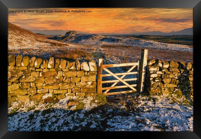 Hadrians Wall from Once Brewed Framed Print by Peter Stuart