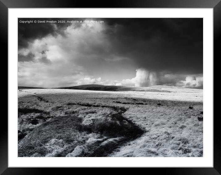 Approaching Storm, Pennine Way, Marsden, UK Framed Mounted Print by David Preston