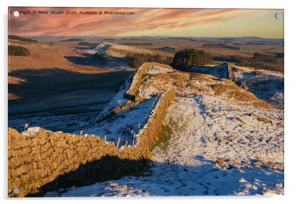 Hadrian's Wall from Once Brewed Acrylic by Peter Stuart