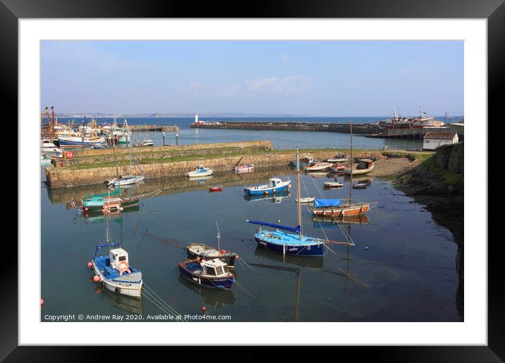 Old Harbour View (Newlyn) Framed Mounted Print by Andrew Ray
