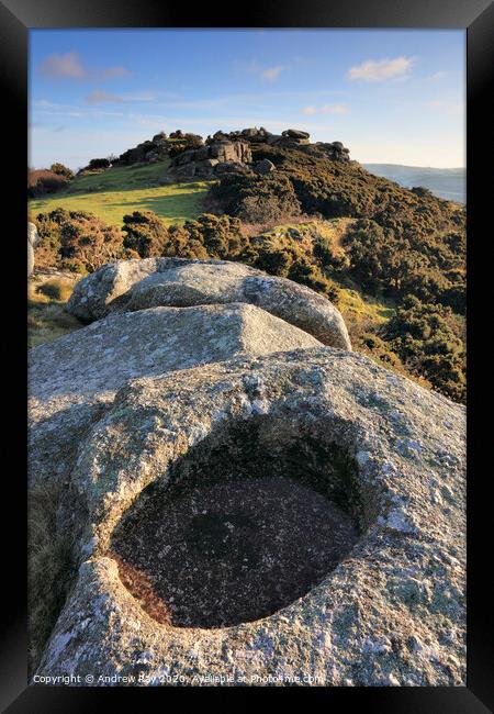 Helman Tor Framed Print by Andrew Ray