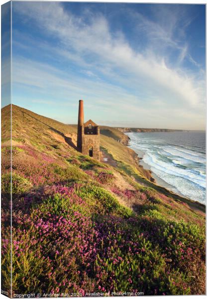 Pump Engine House (Wheal Coates) Canvas Print by Andrew Ray