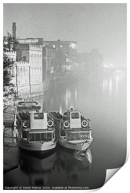 Mist over the River Ouse, York Print by David Mather