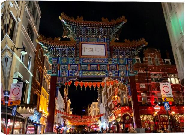  Chinatown at Christmas, London Canvas Print by Ailsa Darragh