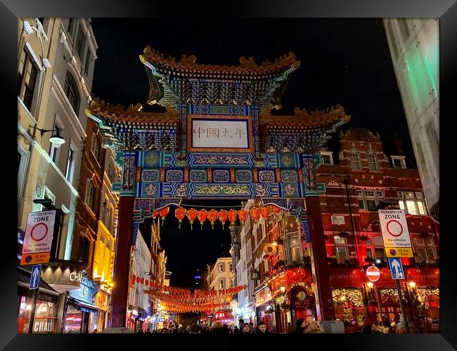  Chinatown at Christmas, London Framed Print by Ailsa Darragh