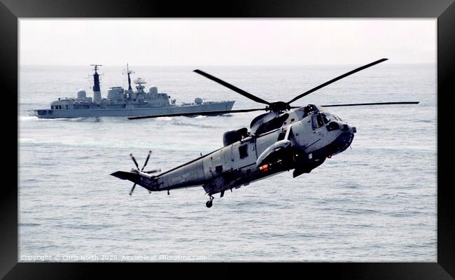 HMS Liverpool and Seaking Mk5 Framed Print by Chris North