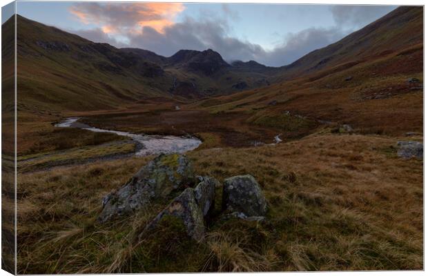 Sunset Deepdale Valley Lake District Canvas Print by CHRIS BARNARD