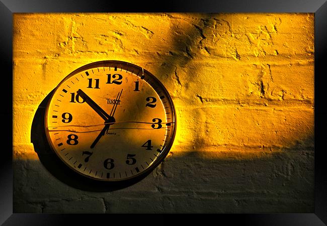 Morning Sun Against The Clock Framed Print by Daniel Cowee