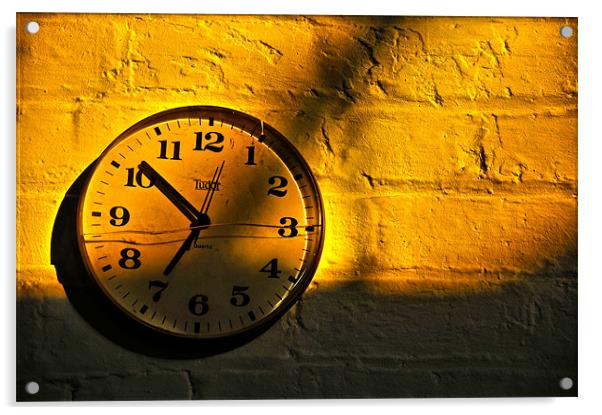 Morning Sun Against The Clock Acrylic by Daniel Cowee