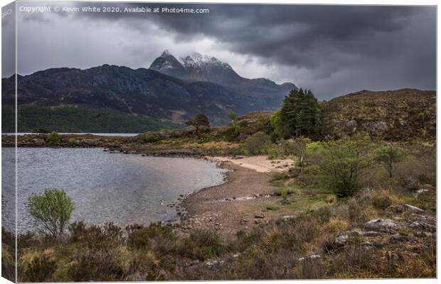 Stormy sky Loch Maree Canvas Print by Kevin White