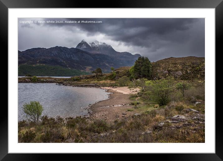 Stormy sky Loch Maree Framed Mounted Print by Kevin White