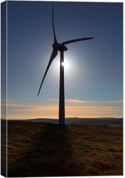 A wind turbine in Wales Canvas Print by Leighton Collins