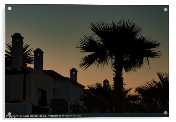 Enjoying a Holiday Sunset under Palm Trees Acrylic by Kasia Design