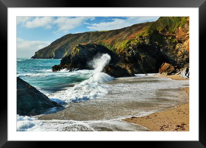 Lantic Bay, Cornwall. Framed Mounted Print by Neil Mottershead