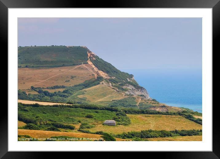 The cliffs at Stonebarrow on the Dorset Coast Framed Mounted Print by Simon Marlow