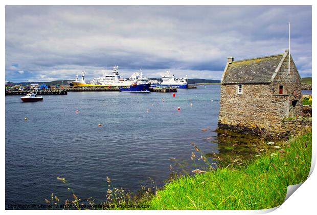 Symbister Harbour  Print by Steven Watson