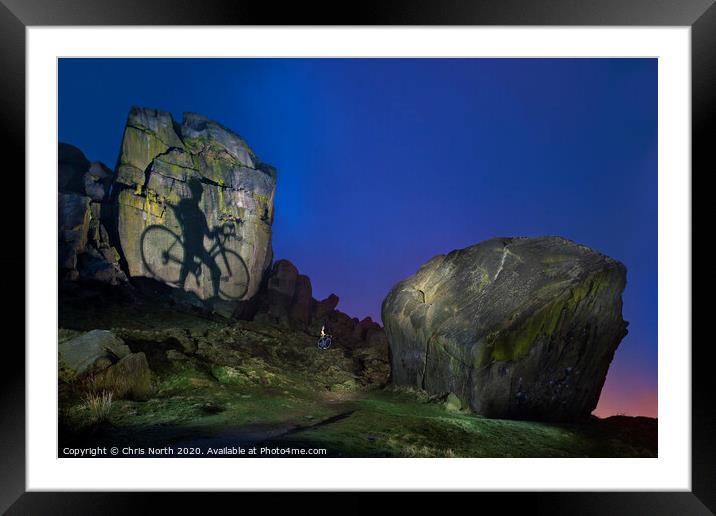 Cow and calf rocks, Ilkley. Framed Mounted Print by Chris North