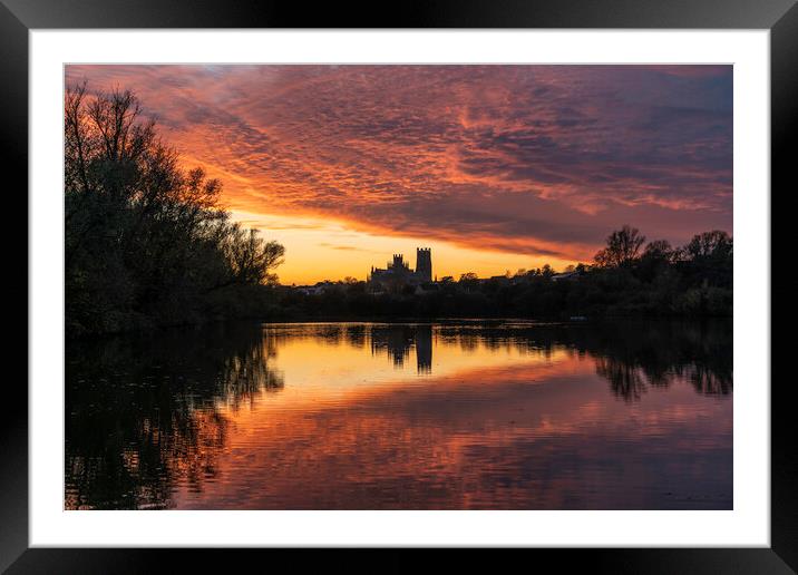 Fiery sunset Skies Framed Mounted Print by Andrew Sharpe