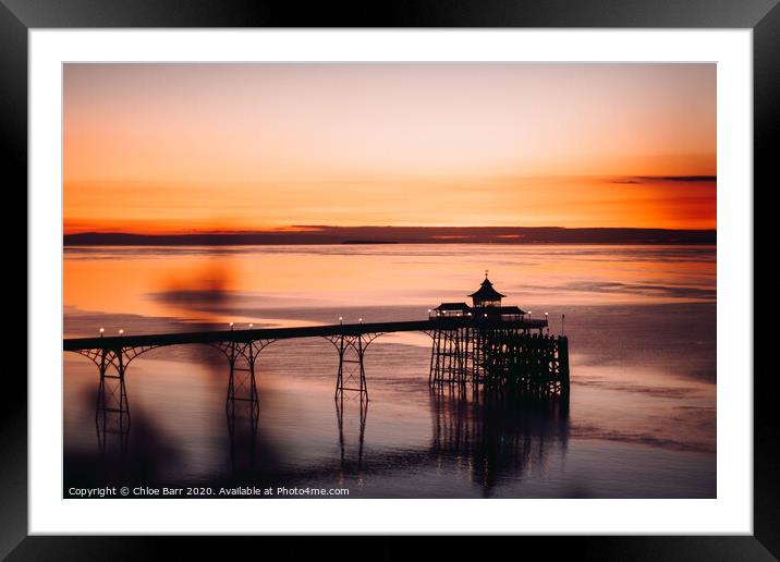 Beautiful Sunset - Clevedon, UK.  Framed Mounted Print by Chloe Barr