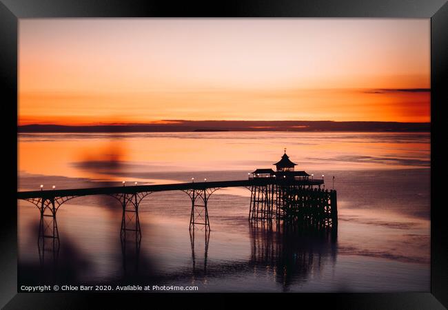 Beautiful Sunset - Clevedon, UK.  Framed Print by Chloe Barr