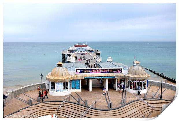 Cromer pier from the front at Cromer in Norfolk.  Print by john hill