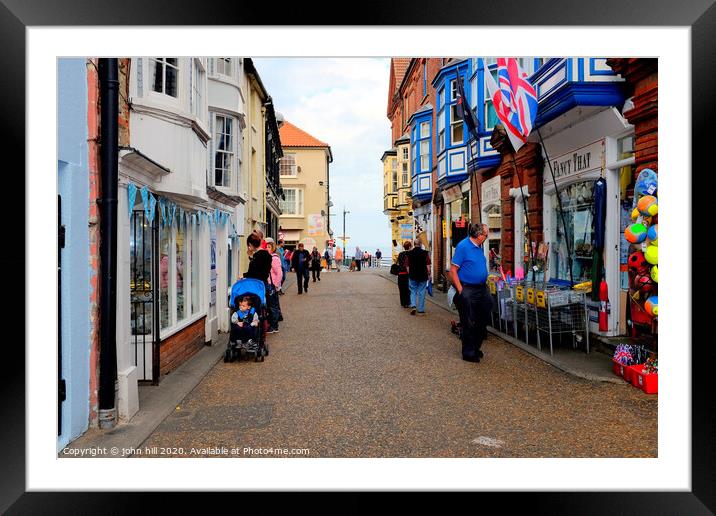 The High street at Cromer in Norfolk. Framed Mounted Print by john hill