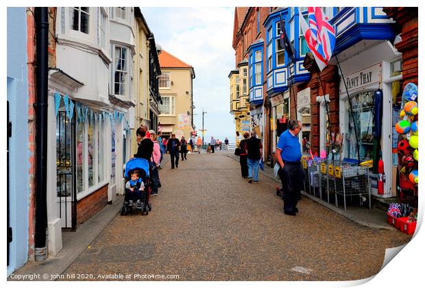 The High street at Cromer in Norfolk. Print by john hill