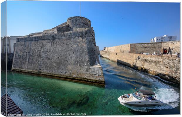 The Royal walls of Ceuta , the fortifications around Ceuta. Canvas Print by Chris North