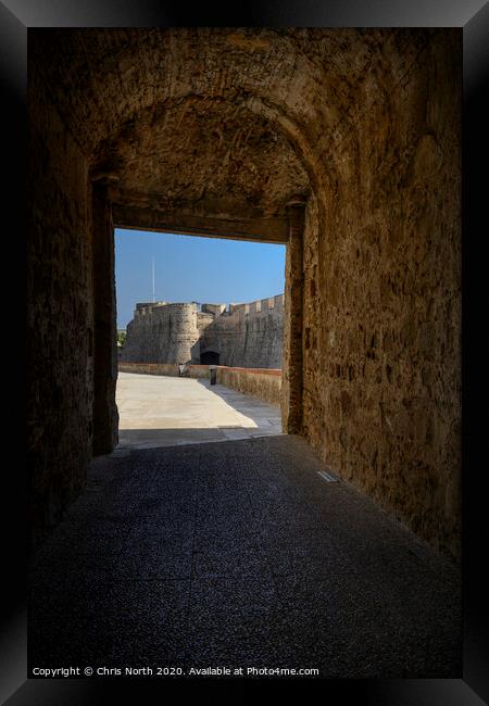 The Royal walls of Ceuta , the fortifications around sCeuta. Framed Print by Chris North