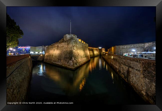 The Royal walls of Ceuta , the fortifications arou Framed Print by Chris North