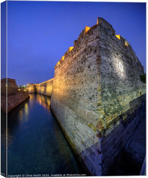 The Royal walls of Ceuta , the fortifications around Ceuta. Canvas Print by Chris North
