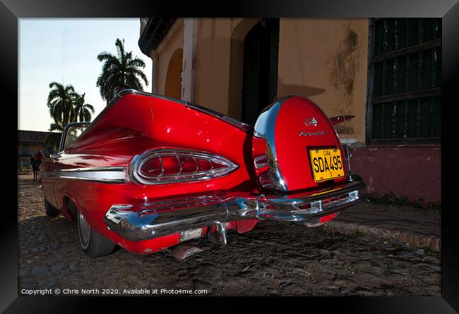 Red Chevrolet convertible. Framed Print by Chris North