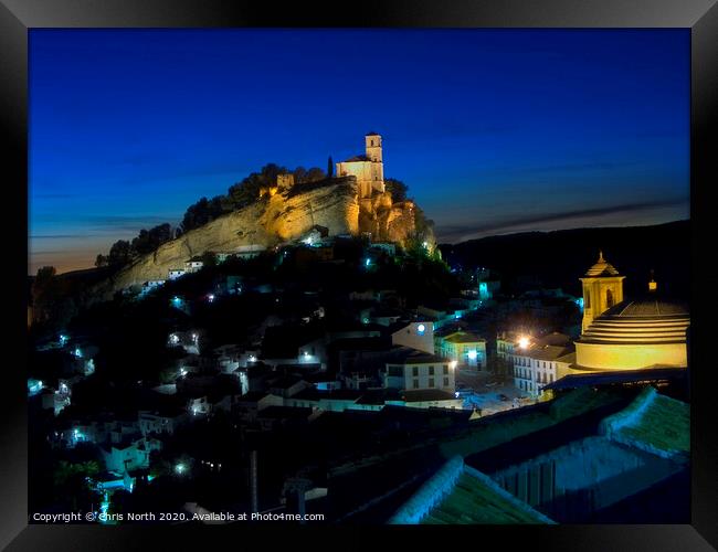 Montefrio by night. Framed Print by Chris North
